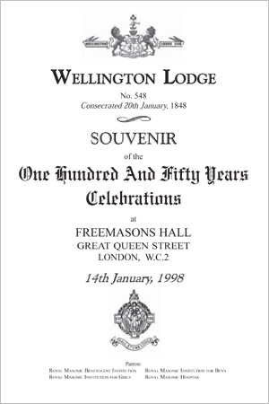 Wellington Lodge No 548 history